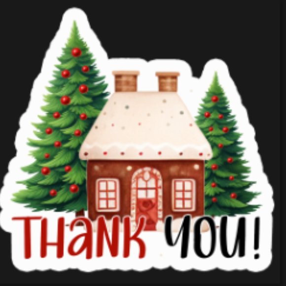 Two pages Christmas thank you stickers matte finish - Picture 1 of 1
